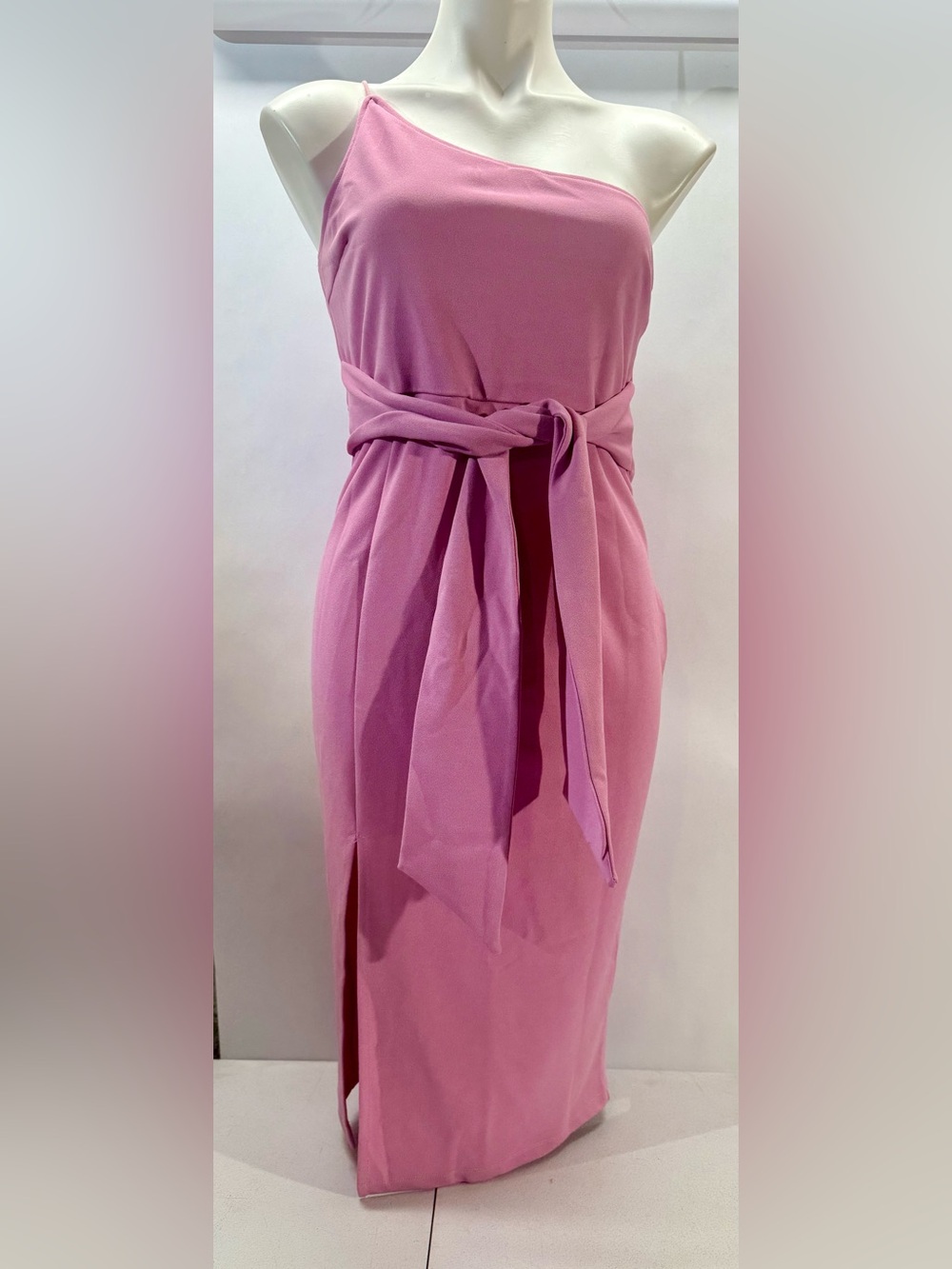 Hello Molly Pink Knot-Waist Midi Dress